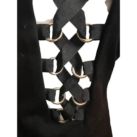 NUDE apparel black dress bodycon with corseted front medium - Picture 7 of 9